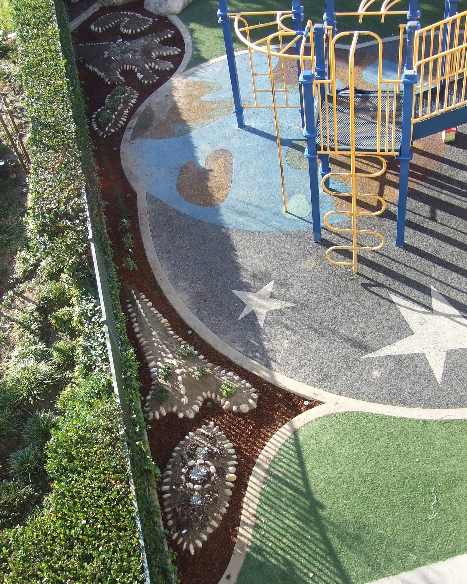 Designed play landscape viewed from above